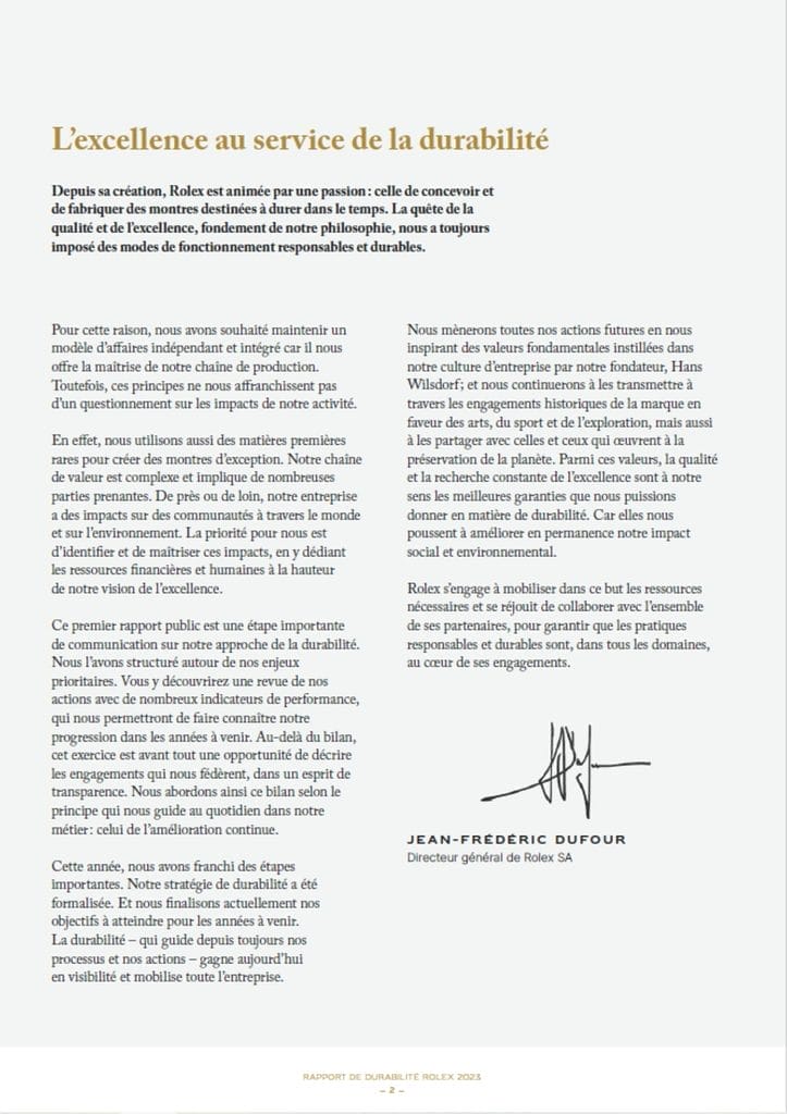 Le message de Jean-Frédéric Dufour, CEO de la marque.