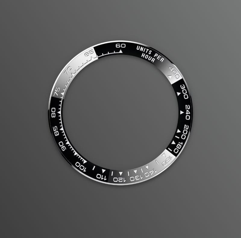 Lunette Cerachrom de la Cosmograph Daytona 126519LN avec son cerclage typique des dernières références sur chronographe iconique de Rolex.