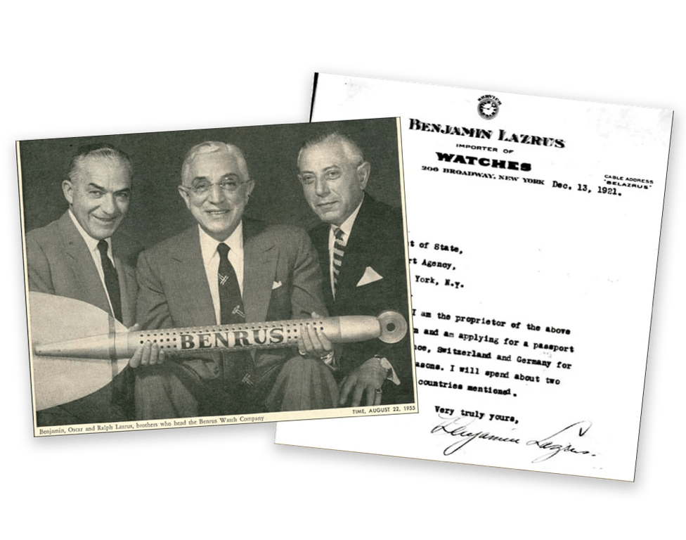 Les frères Lazrus à l'origine de la création de la marque Benrus.