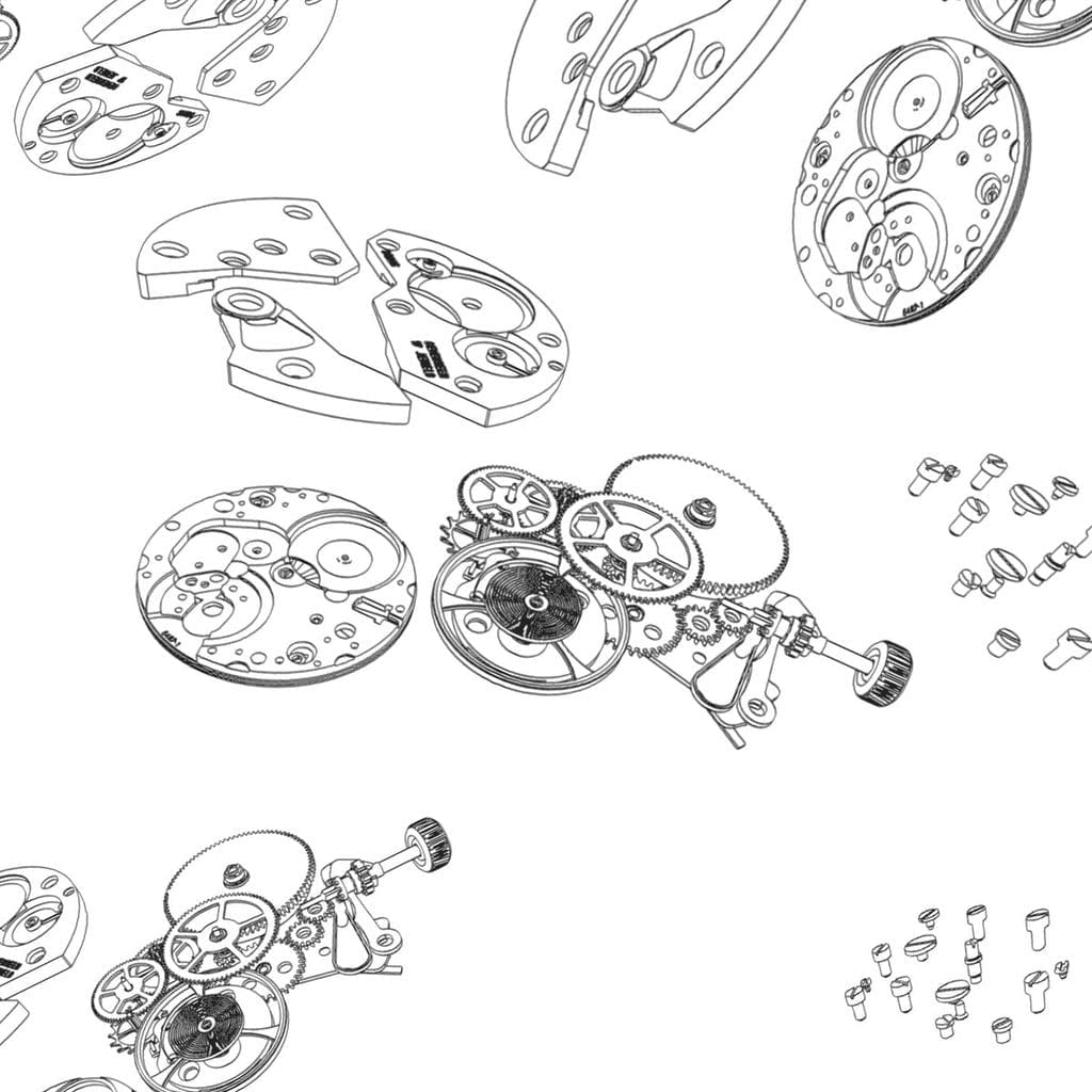 Les composants d'une montre mécanique (Source FHH)